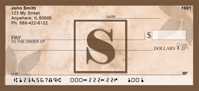 Simplistic Monogram S Personal Checks
