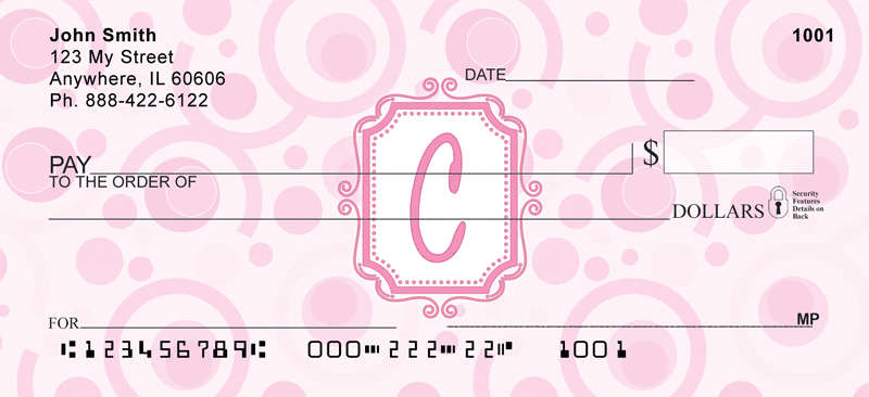 Bubbly Monogram C Personal Checks