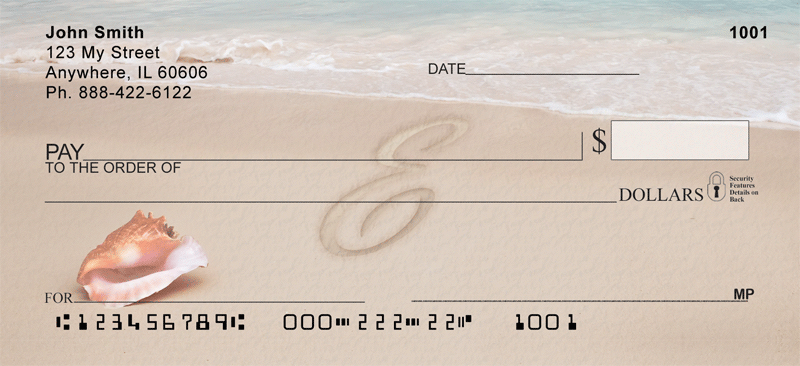 Sand Written Monogram E Personal Checks