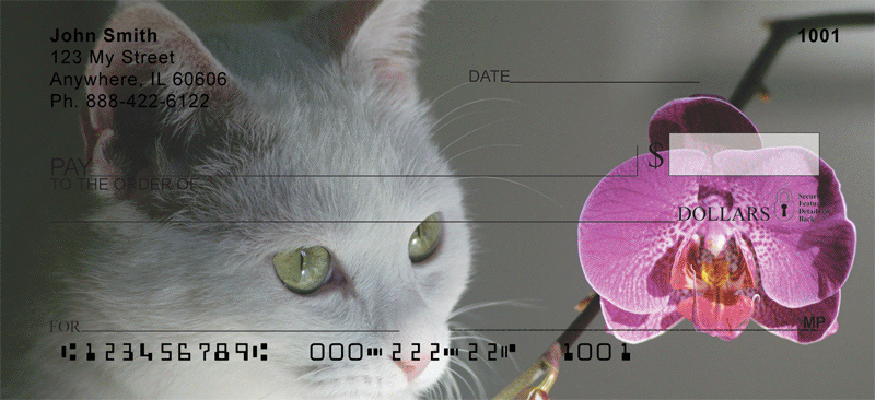 Flowers and Felines Personal Checks