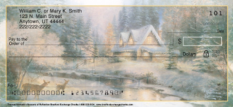 Kinkades Seasons of Reflection Art Checks