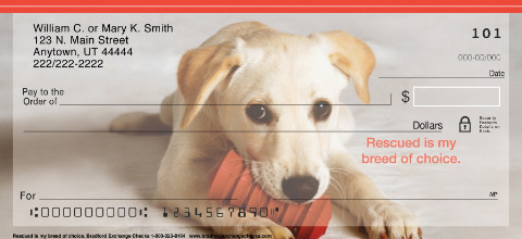 Rescued is My Breed of Choice Personalized Checks