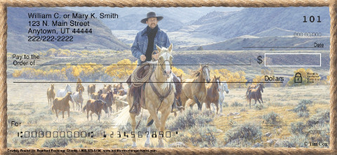 Cowboy Round Up Art Checks