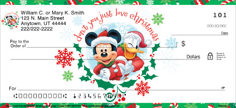 Disney Mickey and Friends Holiday Checks
