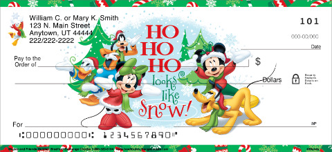 Disney Mickey and Friends Holiday Personalized Checks