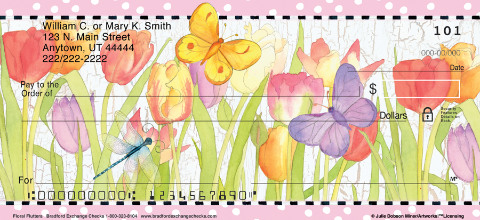 Floral Flutters Personalized Checks