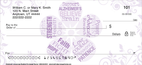 Alzheimers Awareness Art Checks