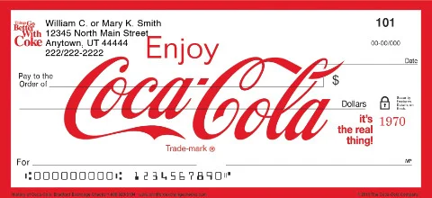 History of Coca-Cola Personal Checks