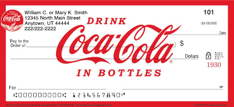 History of Coca-Cola Personalized Checks