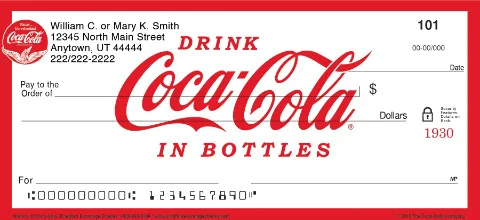 History of Coca-Cola Personalized Checks