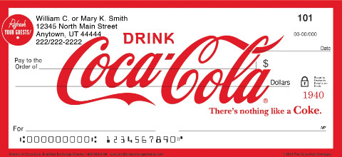 History of Coca-Cola Art Checks