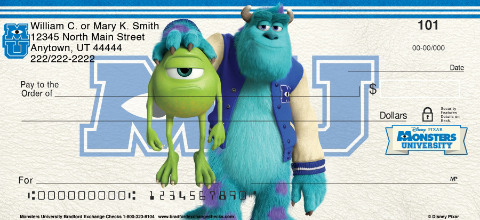Monsters University Personalized Checks