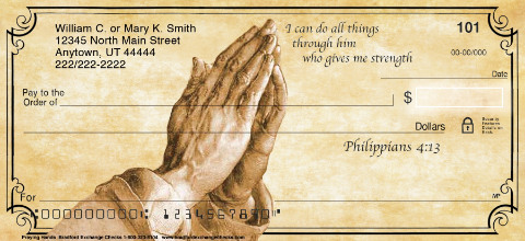 Praying Hands Personalized Checks