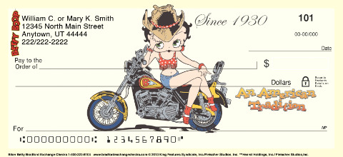 Biker Betty Personalized Checks