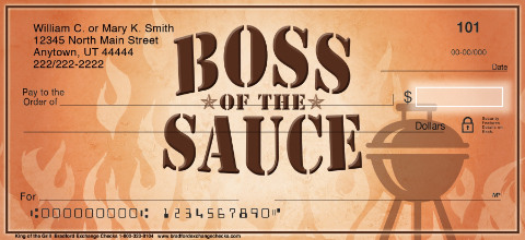 King of the Grill Personalized Checks