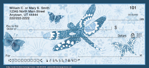 Indigo Garden Personalized Checks