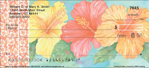 Hibiscus Personalized Checks