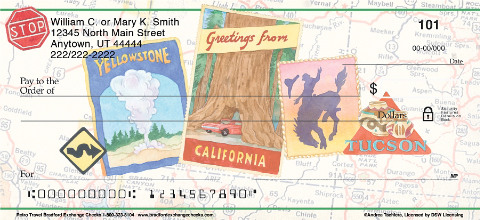 Retro Travel Personal Checks