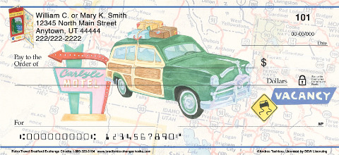 Retro Travel Personalized Checks