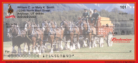 Budweiser Clydesdales Personalized Checks