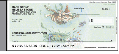 Gary Patterson Christmas Cats Side Tear Personal Checks