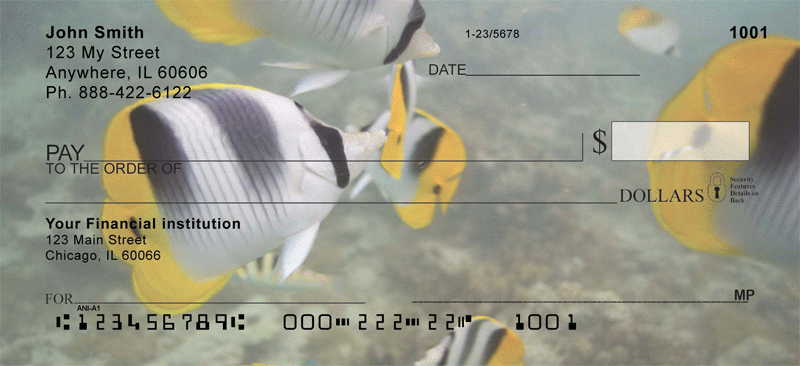Up Close with Tropical Fish Personal Checks
