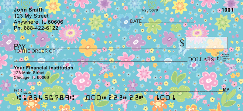 Spring Flower Personal Checks