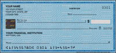 Securiguard Blue 3 Personal Checks