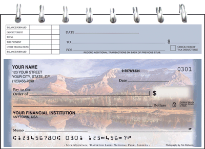 Mountain Reflections Top Stub Checks Personal Checks