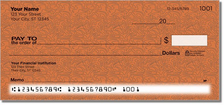 Rust Topographic Personal Checks