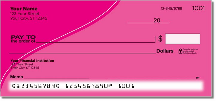 Pink Curve Personal Checks