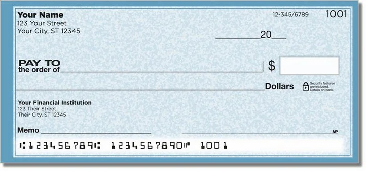 Blue Sponge Pattern Personal Checks
