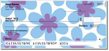 Retro Flower Personalized Checks
