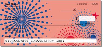 Patriotic Fireworks Personalized Checks