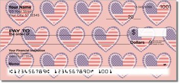 Patriotic Heart Personalized Checks