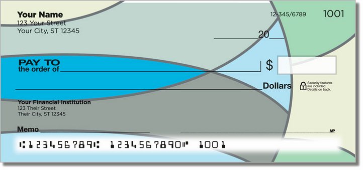 Cool Blue Curve Personal Checks