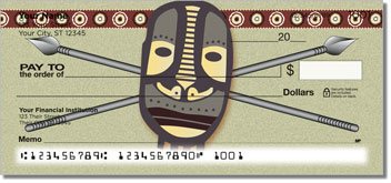 African Tribal Mask Personalized Checks