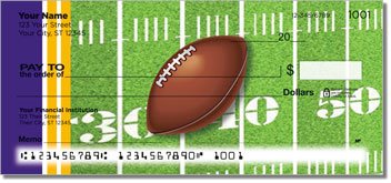 Purple and Yellow Football Fan Personalized Checks