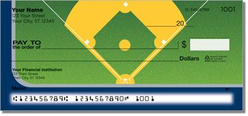 Silver and Blue Baseball Fan Personalized Checks