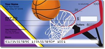 Purple and Gold Basketball Personalized Checks