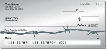 Barbed Wire Fence Personalized Checks