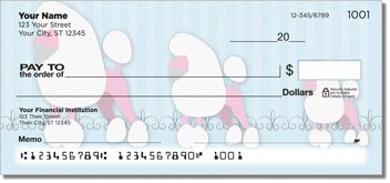 Pink Poodle Personalized Checks