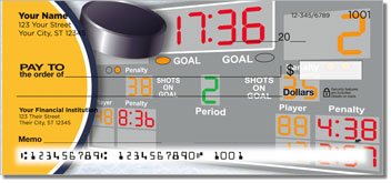 Blue and Gold Hockey Personalized Checks