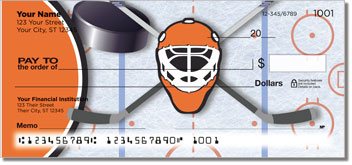 Orange and Black Hockey Checks