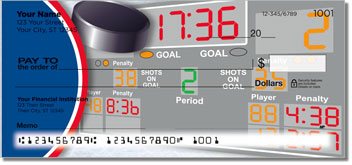 Red and Blue Hockey Personalized Checks