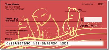 Cat Sketch Personalized Checks