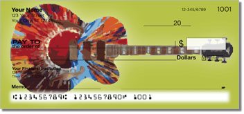Psychedelic Guitar Personalized Checks