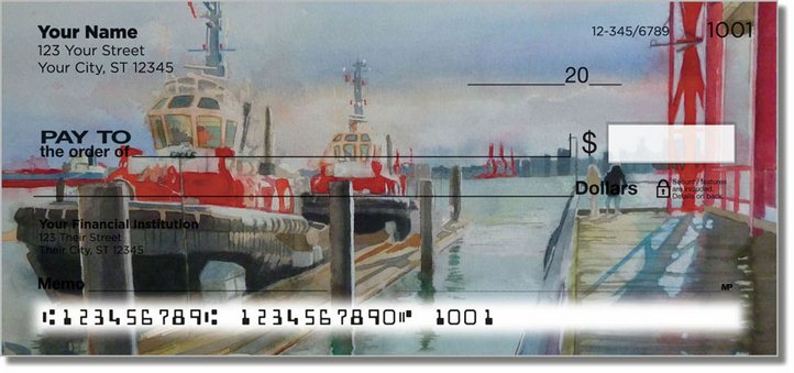 Watercolor Seascape Personal Checks