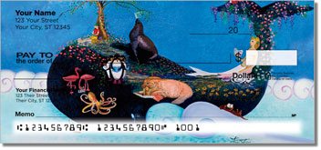 Floral Whale Personalized Checks