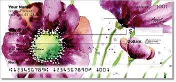Violet Poppies Personalized Checks